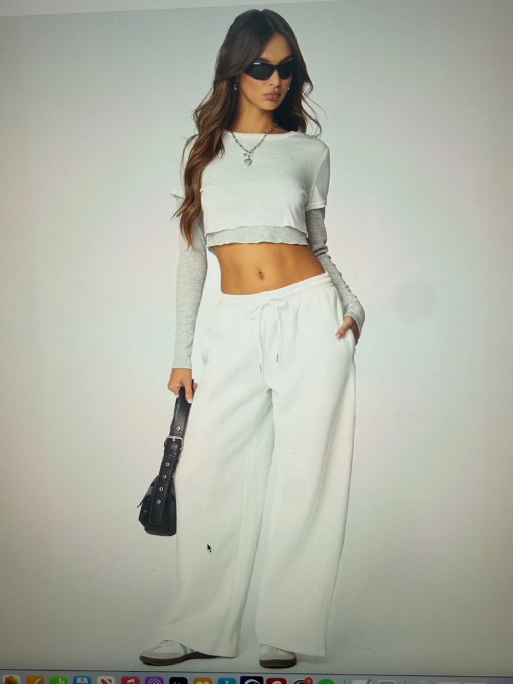 Edikted Kamari white sweatpants in XS